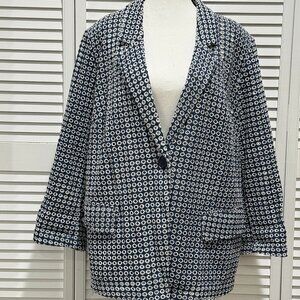 Chico's Black and White Patterned Blazer